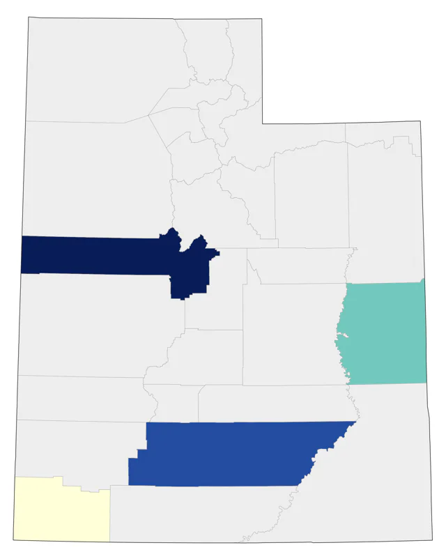 Curve-billed Thrasher county map