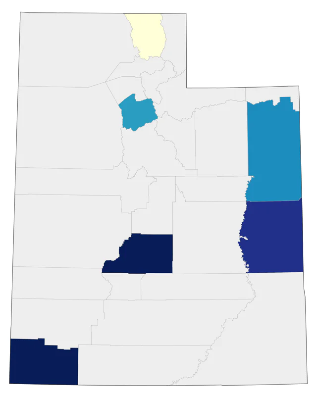 Eastern Bluebird county map