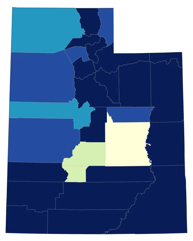 Evening Grosbeak county map