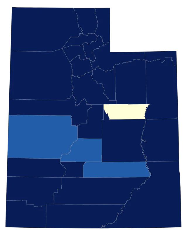 Golden-crowned Kinglet county map