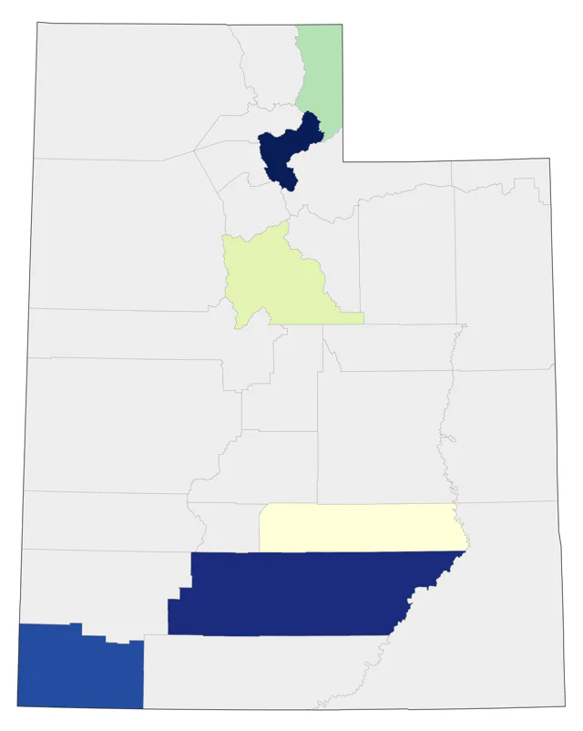 Golden-winged Warbler county map