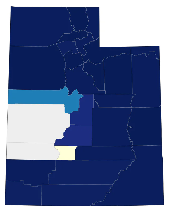 Gray-crowned Rosy-Finch county map