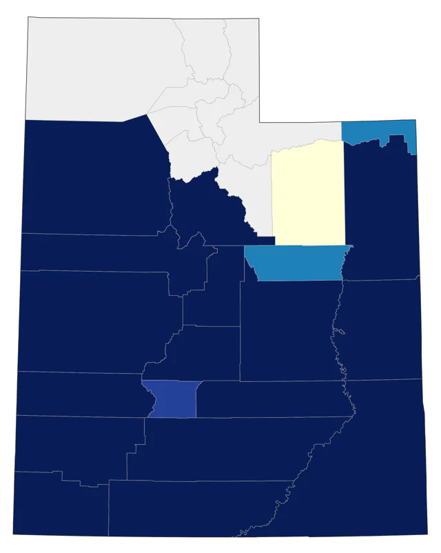 Gray Vireo county map