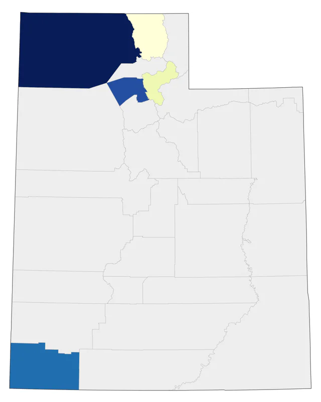 Harlequin Duck county map