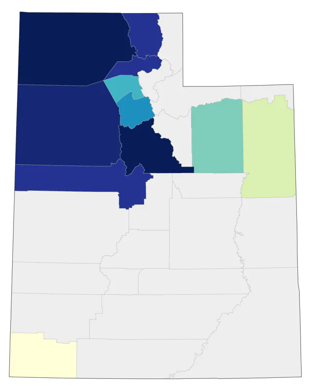 Helmeted Guineafowl county map