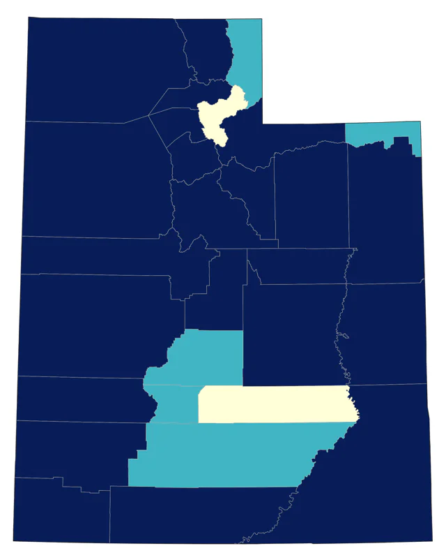 Hooded Merganser county map