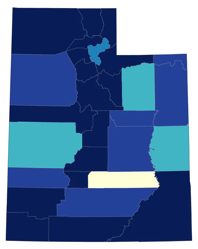 Horned Grebe county map