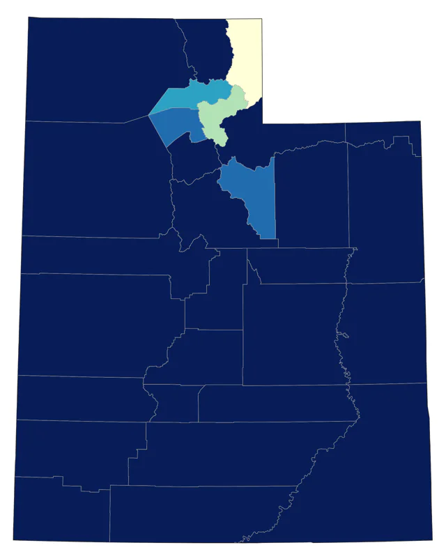 Juniper Titmouse county map