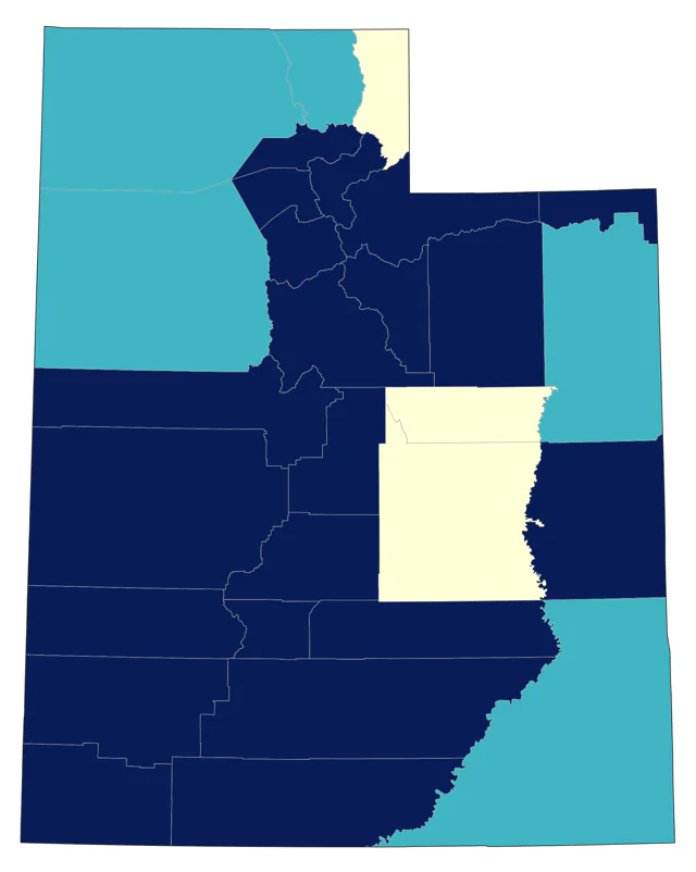 Lewis's Woodpecker county map
