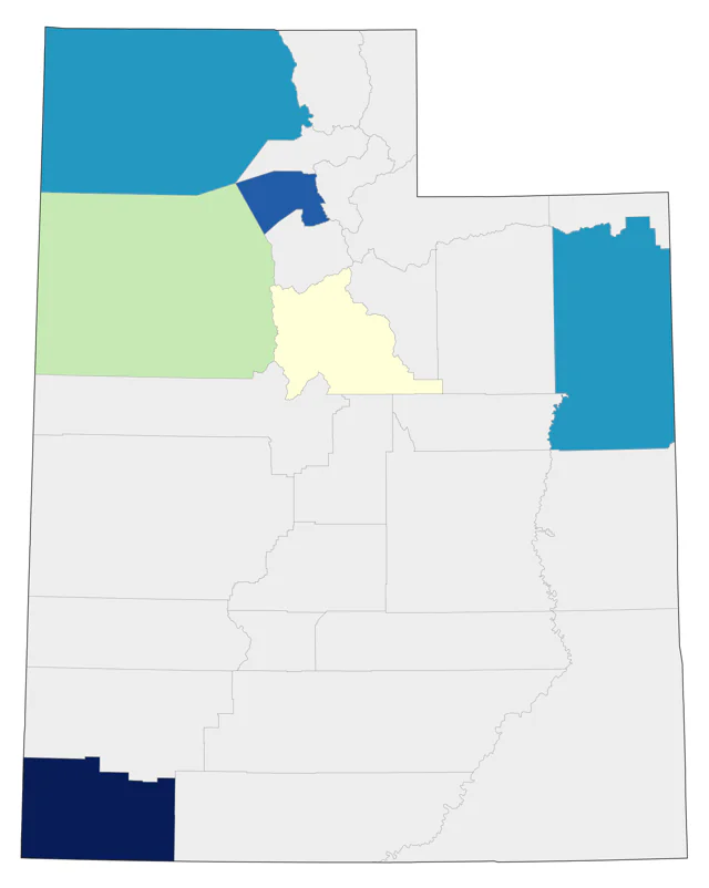Little Blue Heron county map