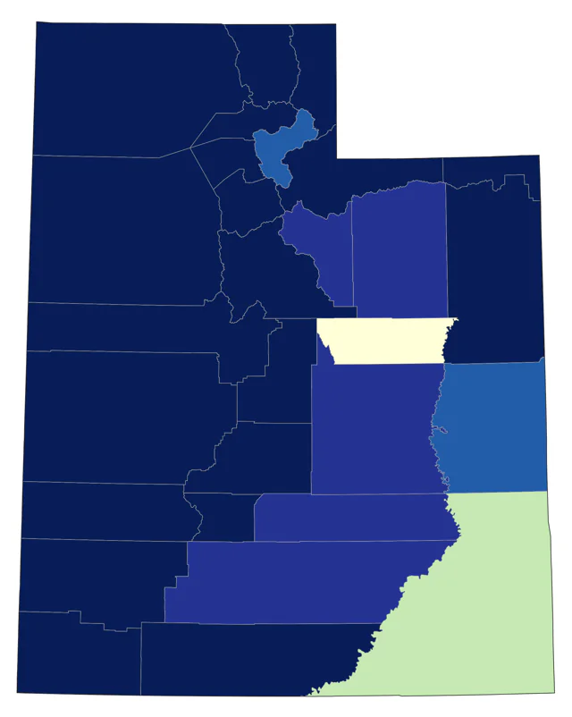 Long-billed Curlew county map