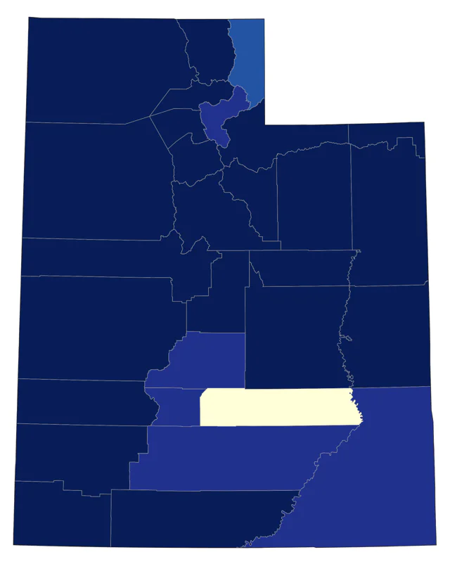 Long-billed Dowitcher county map
