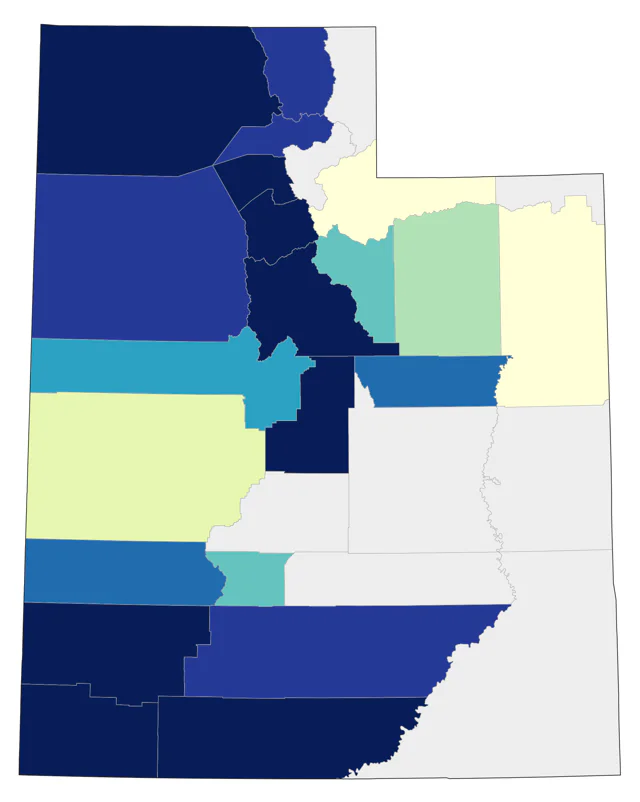 Neotropic Cormorant county map