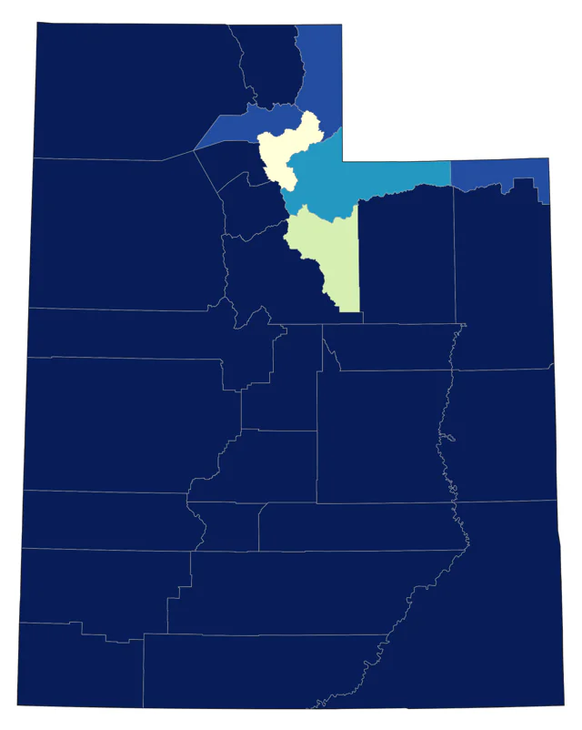 Northern Mockingbird county map