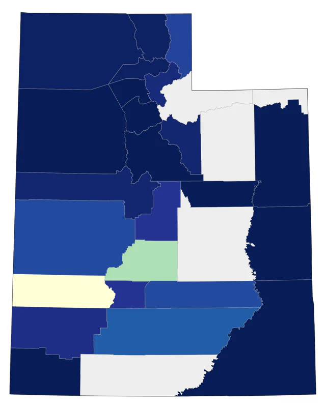 Northern Waterthrush county map