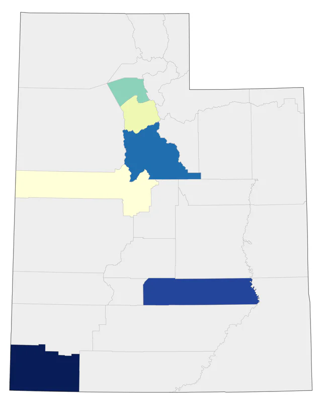 Painted Bunting county map