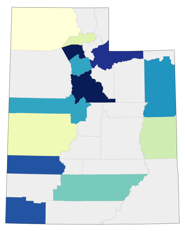 Palm Warbler county map