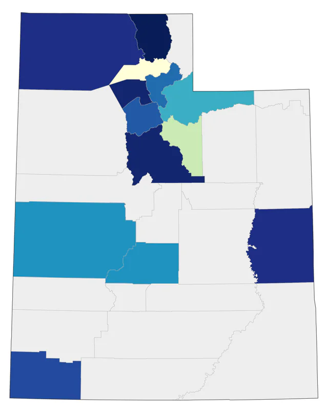 Red-eyed Vireo county map