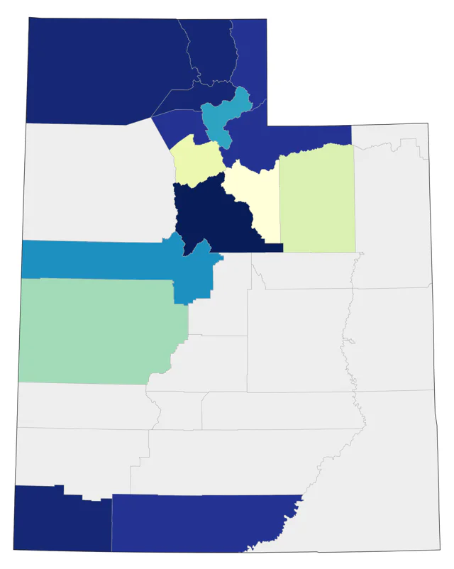 Red-necked Grebe county map