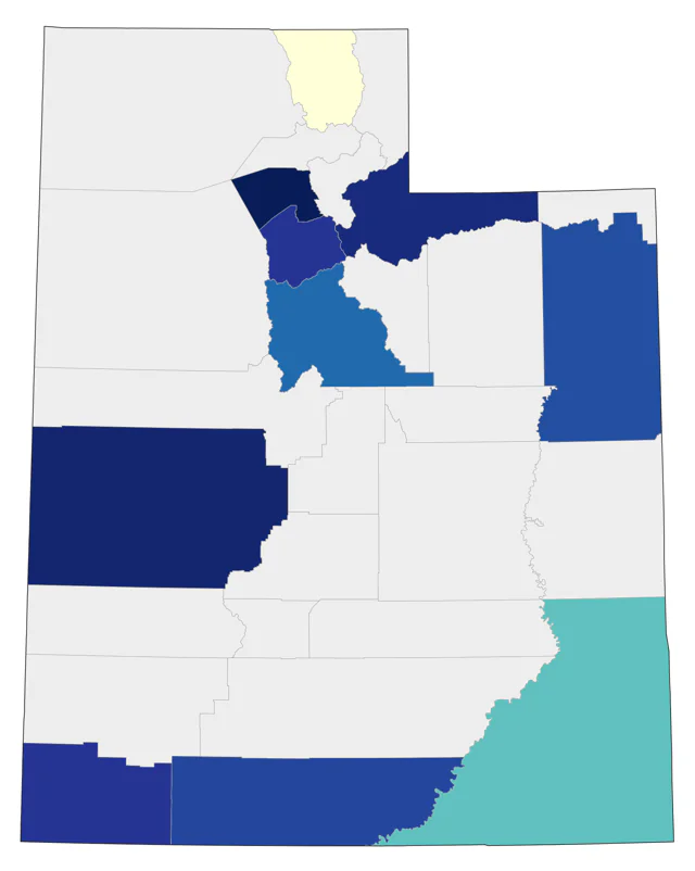 Red Phalarope county map