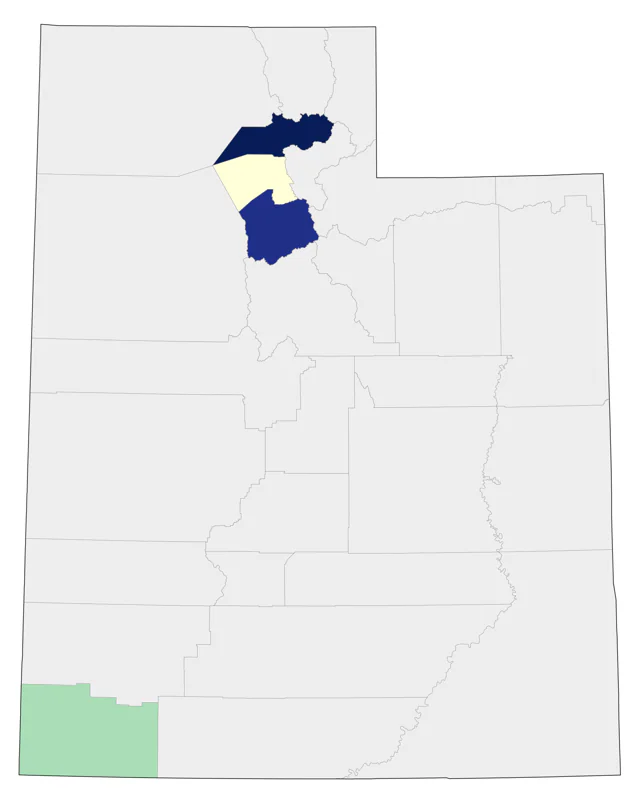 Ruby-throated Hummingbird county map