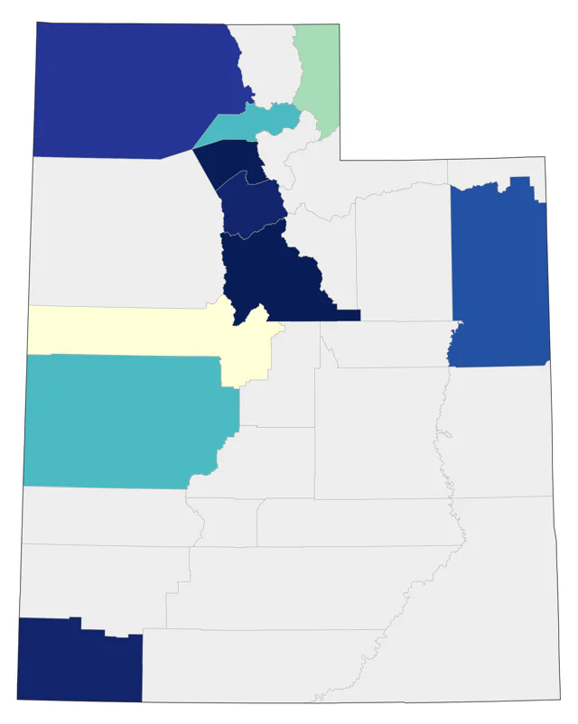 Ruddy Turnstone county map