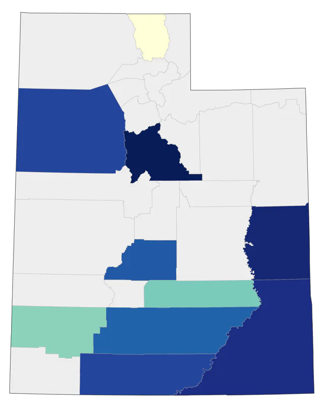 Scissor-tailed Flycatcher county map