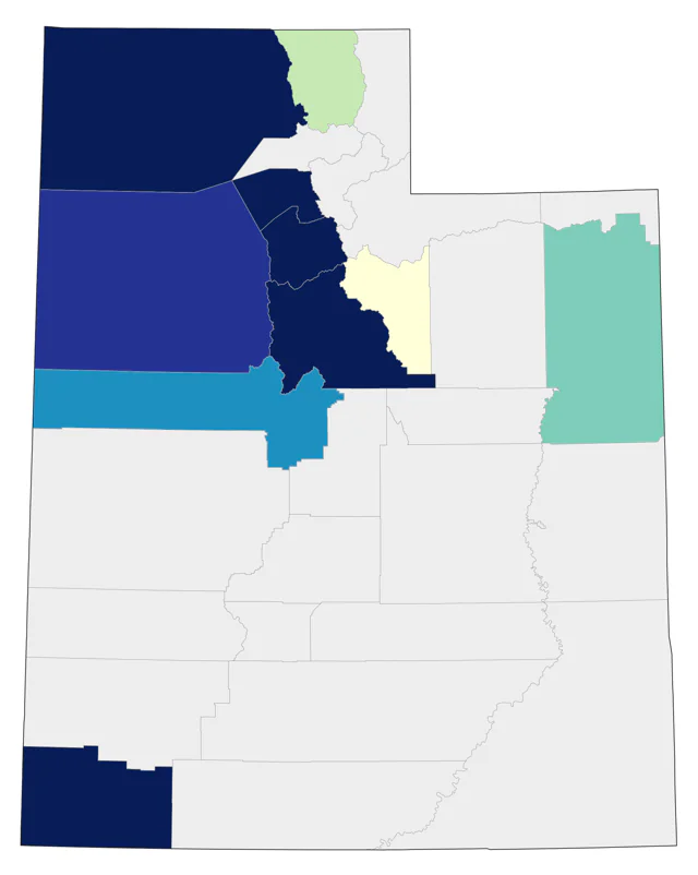 Short-billed Dowitcher county map
