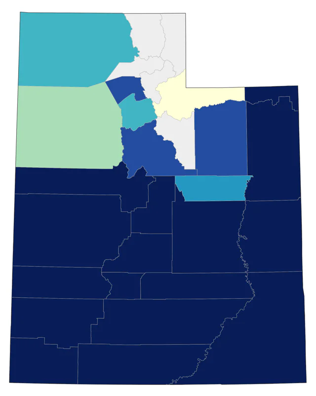 Western Bluebird county map
