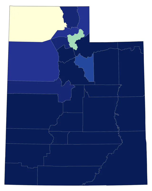 White-breasted Nuthatch county map