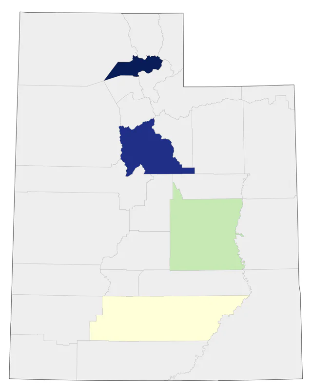White-eyed Vireo county map