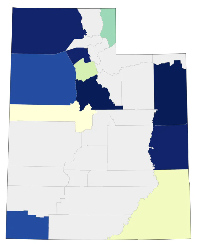 White-rumped Sandpiper county map