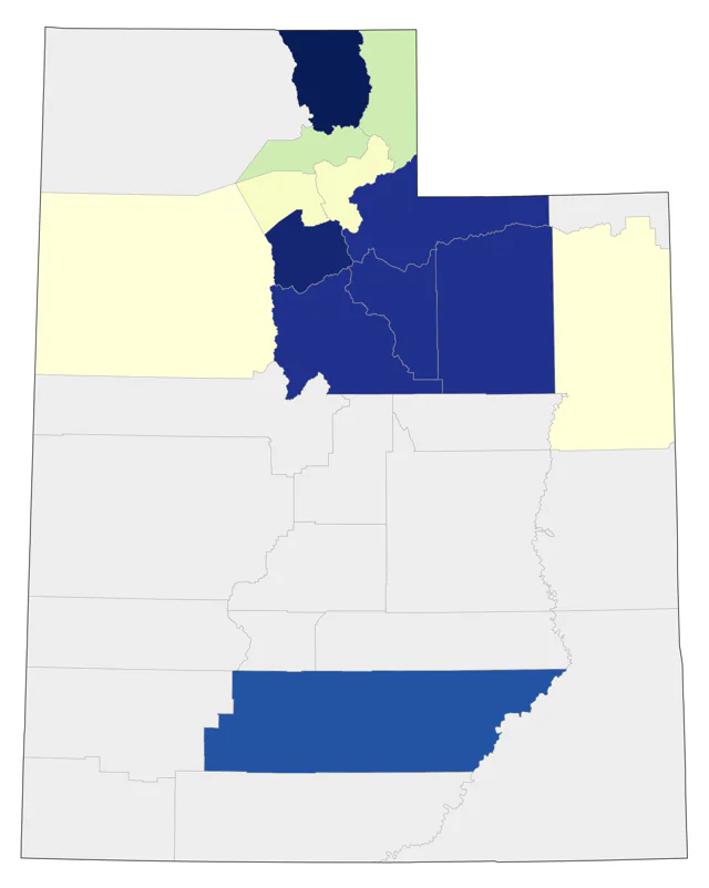 White-winged Crossbill county map