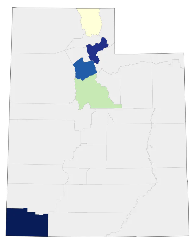 Yellow-throated Vireo county map