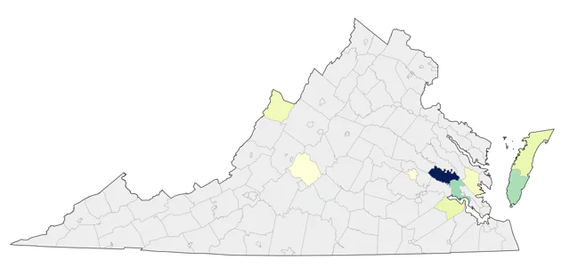 Black-headed Grosbeak county map