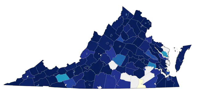 Blue-winged Warbler county map