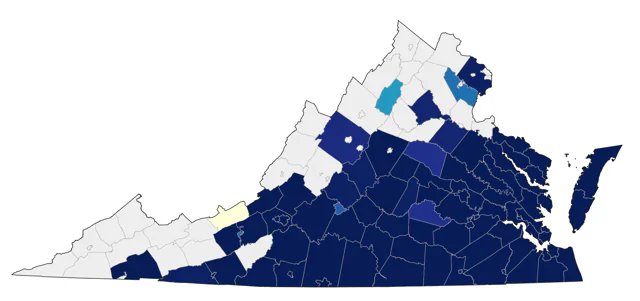 Brown-headed Nuthatch county map