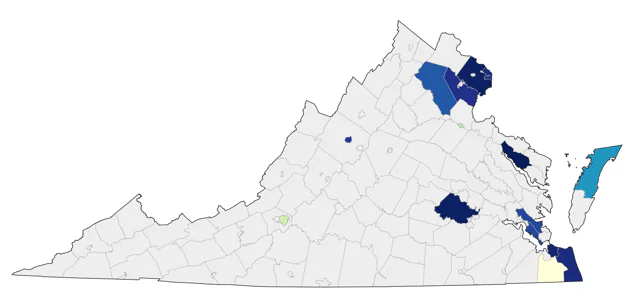 Budgerigar county map
