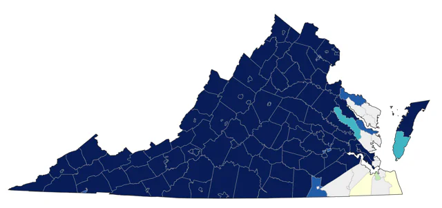 Common Raven county map