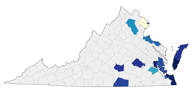 Great Cormorant county map