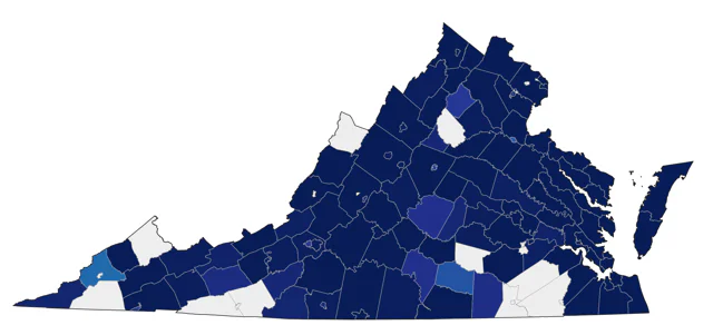 Horned Grebe county map