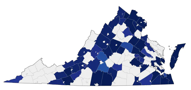 Indian Peafowl county map