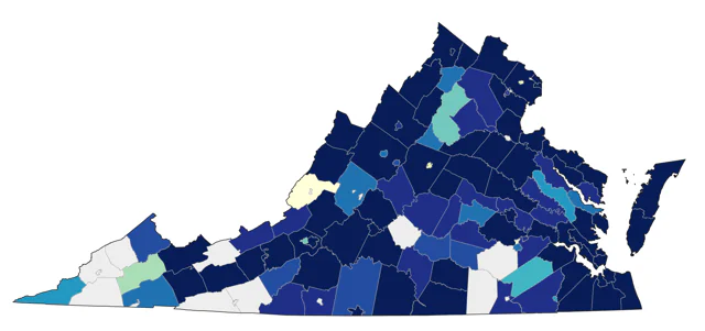Least Sandpiper county map