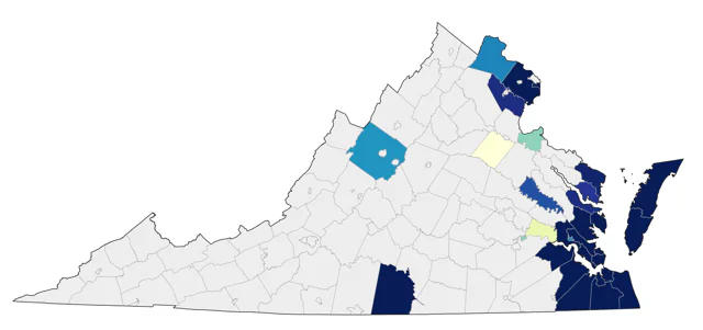 Least Tern county map