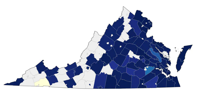 Little Blue Heron county map
