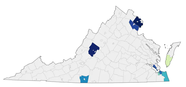 Monk Parakeet county map