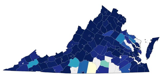 Nashville Warbler county map