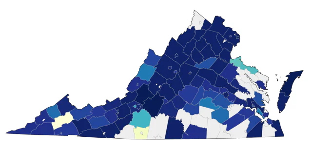 Philadelphia Vireo county map
