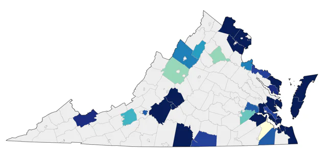 Ruddy Turnstone county map