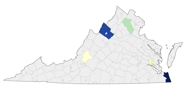 Townsend's Solitaire county map